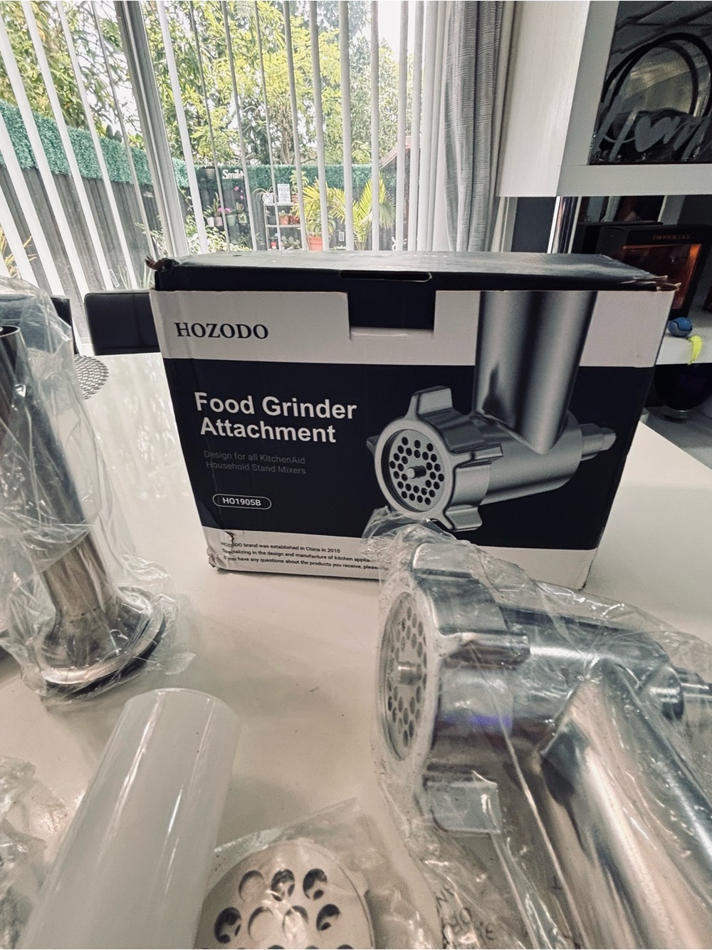 Silver Food Grinder Attachment for Stand Mixers